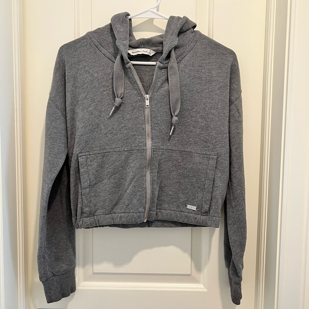 Gray cropped hoodie